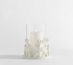Gingerbread Reindeer Hurricane Candle Holder