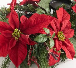 Faux Red Poinsettia Centerpiece