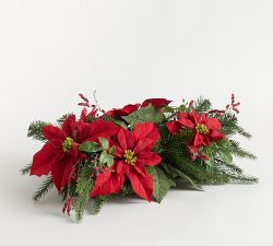 Faux Red Poinsettia Centerpiece