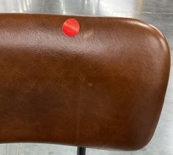Open Box: Maison Leather Swivel Counter Stool (25"H) - Statesville Molasses,  Dark Iron Finish