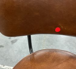 Open Box: Maison Leather Swivel Counter Stool (25"H) - Statesville Molasses,  Dark Iron Finish