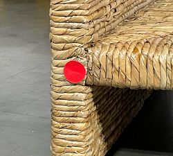 Open Box: Malibu Rectangular Woven Coffee Table without Glass Top (48") - Natural