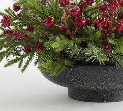 Faux Mixed Pine &amp; Twig Pillar Holder