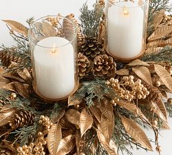 Faux Gold Leaf &amp; Berry Centerpiece