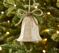 Beaded Bell Ornament with Bow