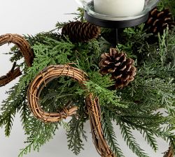 Faux Sled &amp; Greenery Centerpiece