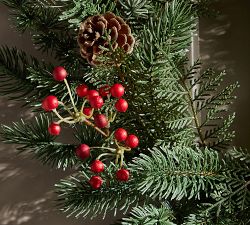 Faux Mini Mixed Pine &amp; Red Berry Wreath