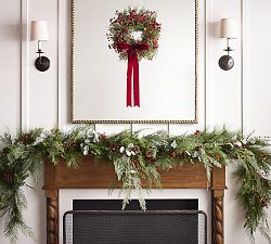 Faux Lit Pine &amp; Eucalyptus Garland