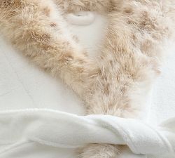 Leopard Faux Fur Trim Robe