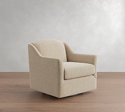 Open Box: Belen Swivel Armchair - Performance Textured Chenille Oatmeal