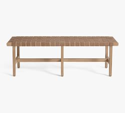 Fenton Woven Leather Bench (54.5")