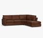 Pearce Square Arm Leather 3-Piece Bumper Sectional (120")