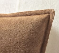 Pieced Suede Lumbar Pillow Cover