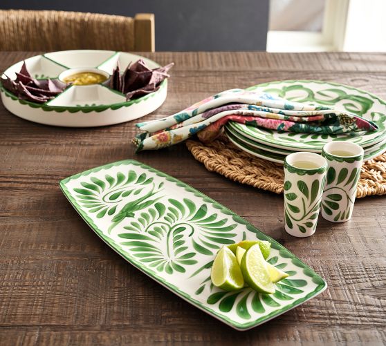 Pottery Barn Outlet サービングプレートセット Puebla Porcelain Serving Platter | Pottery Barn