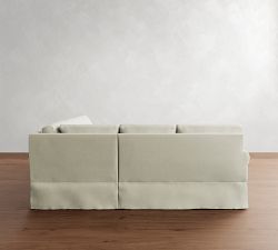 York Roll Arm Slipcovered 3-Piece L-Shaped Sectional (93")
