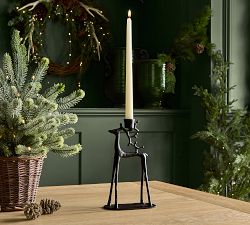 Bronze Sculpted Reindeer Candle Holder
