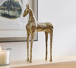 Antique Brass Horse Object