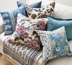 Maddie Floral Embroidered Pillow Cover