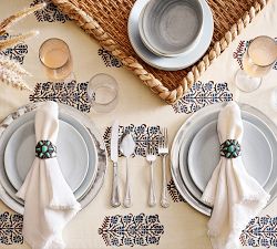 Rita Block Print Organic Cotton Tablecloth