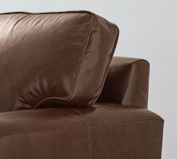 Pearce Square Arm Leather Sofa (64"&ndash;91")