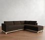 Jake Leather Seadrift Wood Base Return Bumper Sectional (108"-112")