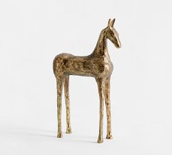 Antique Brass Horse Object