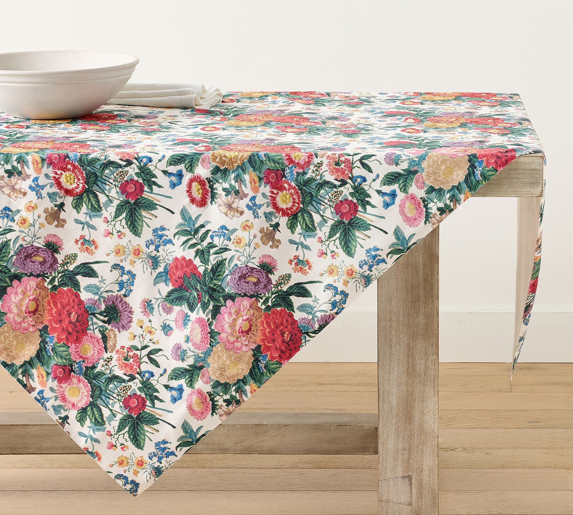 Margeaux Oversized Embroidered Cotton Table Throw
