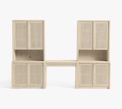 Marina Cane Storage Cabinet Desk (108")