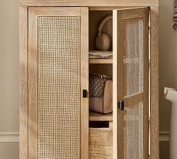Modern Farmhouse Cane Entry Cabinet (25")