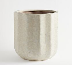 Open Box: Modern Rustic Fluted Outdoor Planter, X-Large (20"D  x 20"H) - White