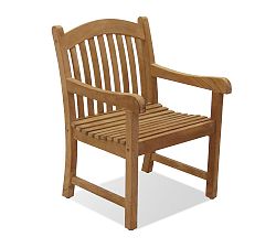 Open Box: Placid Teak Outdoor Dining Armchair - Natural