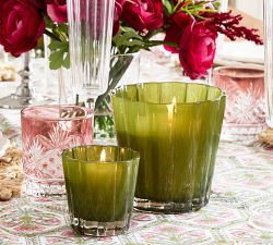 Scalloped Glass Candle Holder