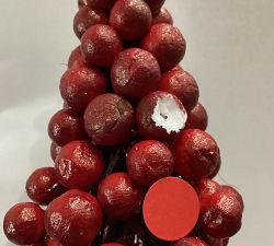 Open Box: Faux Potted Berry Cluster Cone Tree, Tall (36"H) - Red