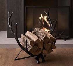 Antler Fireplace Log Holder