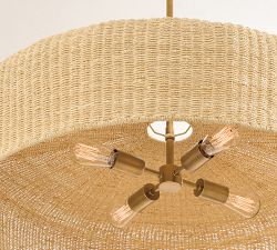 Bermuda Rattan Round Pendant (24"-36")