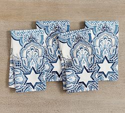 Hanukkah Medallion Cotton/Linen Napkins - Set of 4