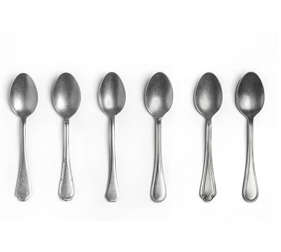 Original Vintage Italian Stainless Steel Coffee Spoon Set, Set of 5