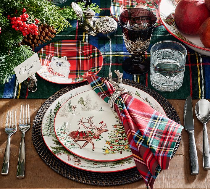 Enchanted Forest Stoneware Dinner Plates - Set of 4 | Pottery Barn
