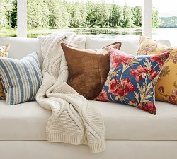 Poppy Vintage Floral Reversible Pillow Cover
