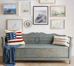 American Flag Cable Knit Pillow Cover