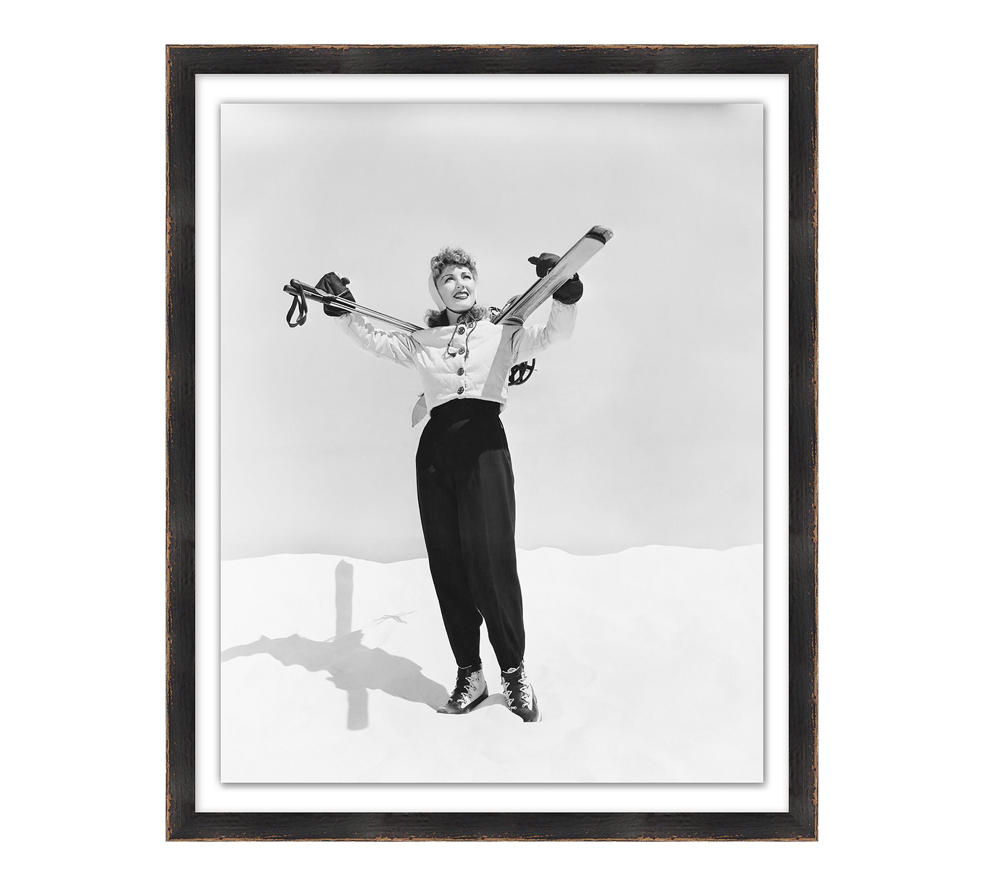 Vintage Skier Framed Print