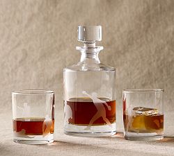Baseball Decanter &amp; Double Old Fashioned Glasses Set