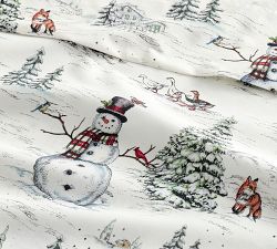 Vintage Snowman Percale Sheet Set