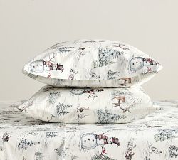 Vintage Snowman Percale Sheet Set