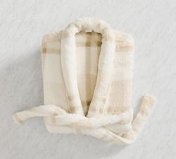 Plaid Faux Fur Robe