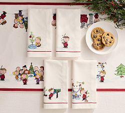 Peanuts™ Charlie Brown Christmas Organic Cotton Napkins - Mixed Set of 4