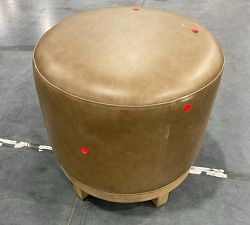 Open Box: Jake Leather Swivel Stool - Legacy Taupe, Seadrift Legs