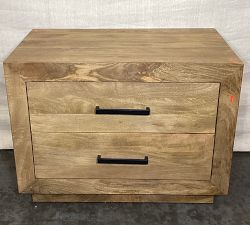 Open Box: Oakleigh Wide 3 Drawer Nightstand (32") - Heirloom Wheat, Frances Hardware