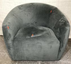 Open Box: Payton Upholstered Swivel Armchair - Performance Everyday Velvet™ Smoke