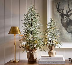 Faux Lit Flocked Tree